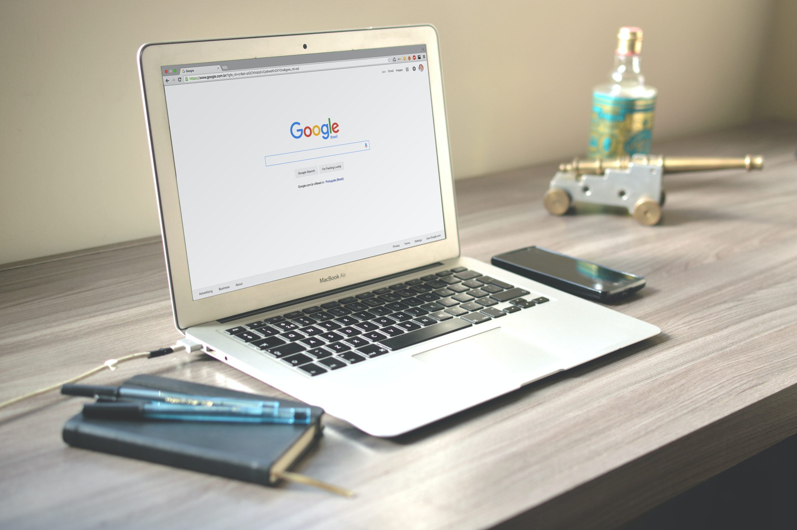 Laptop on desk